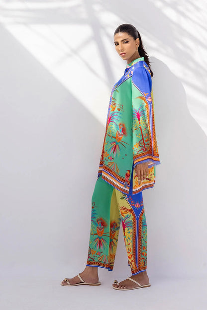 Multicolor Printed Tunic &amp; Trousers Set