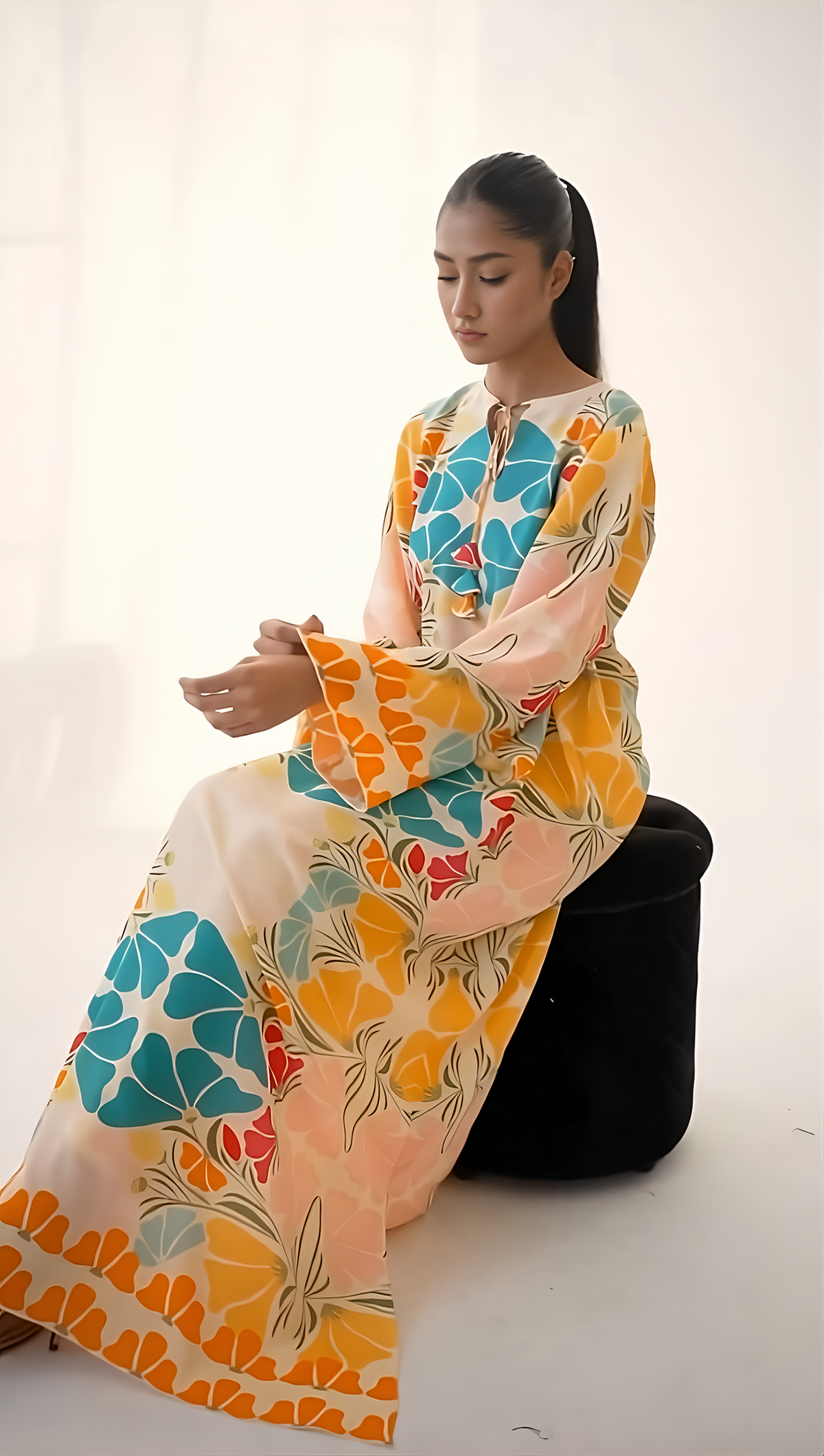 Multicolor Floral Printed Top &amp; Wide-Leg Pants Co-Ord Set