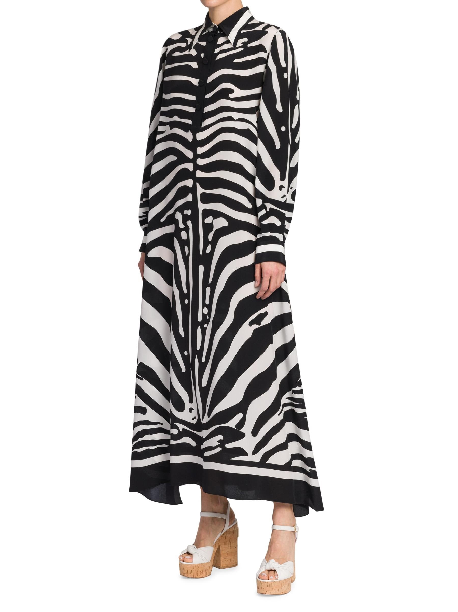 Minimal Korean BSY Long Length Black and White Stripes Kaftan Top Dress