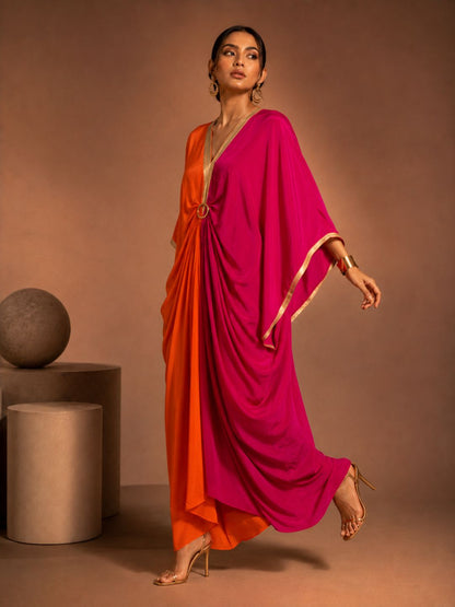 Simran Ring Kaftan – Tangerine Fuchsia