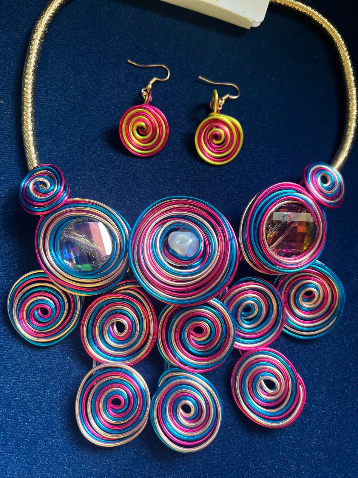 Shades of pink and blue Jewelry Set