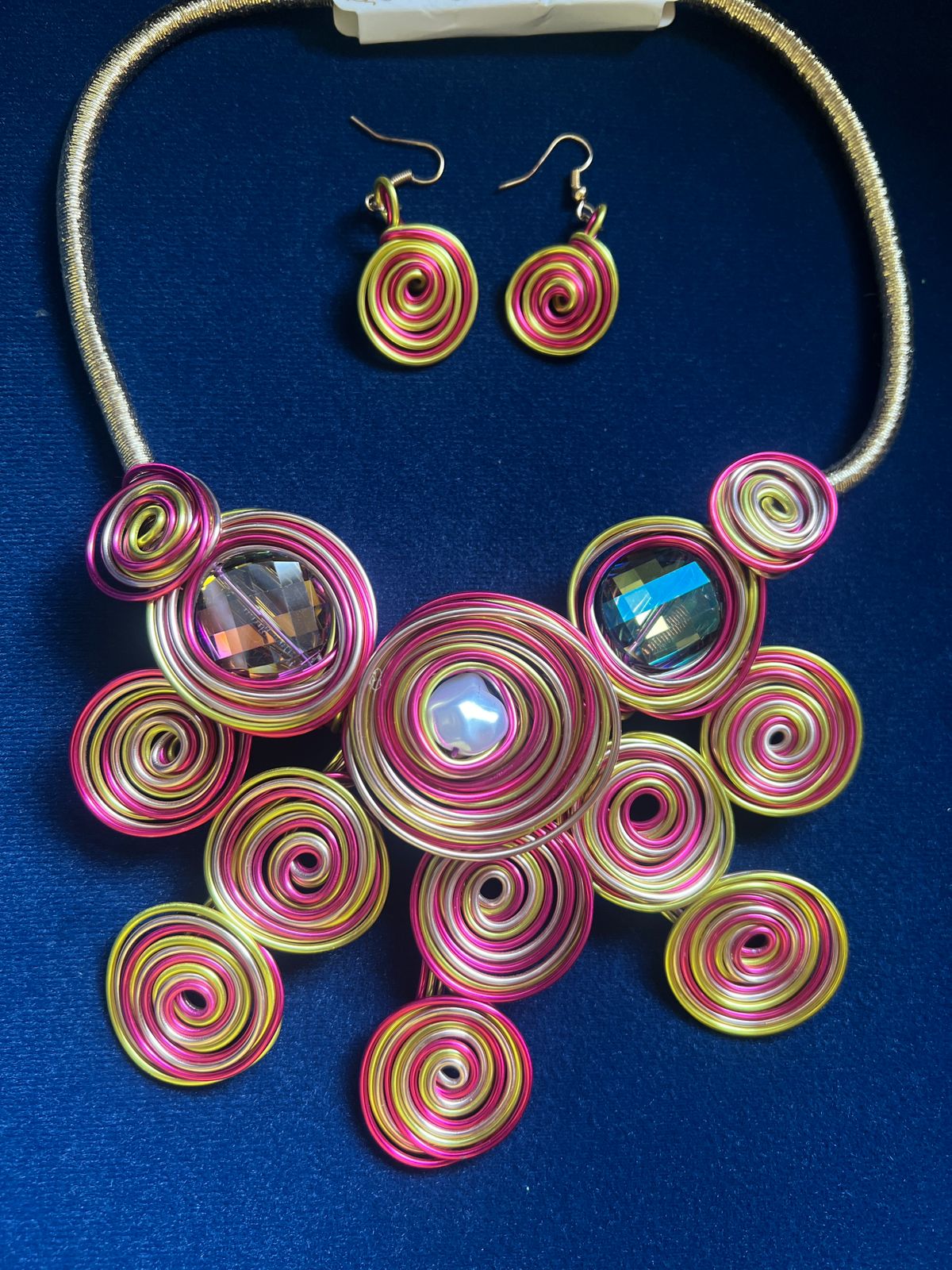 Shades of pink and Yellow Jewelry Set