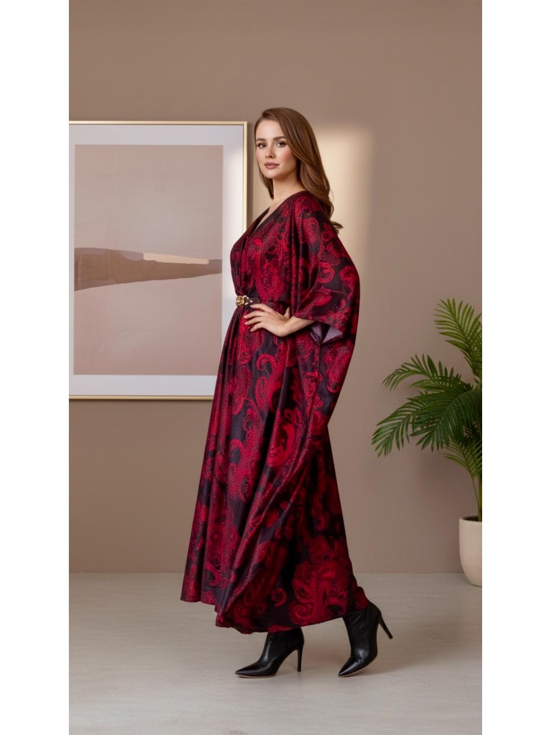 Red and black Velvet Party Gown