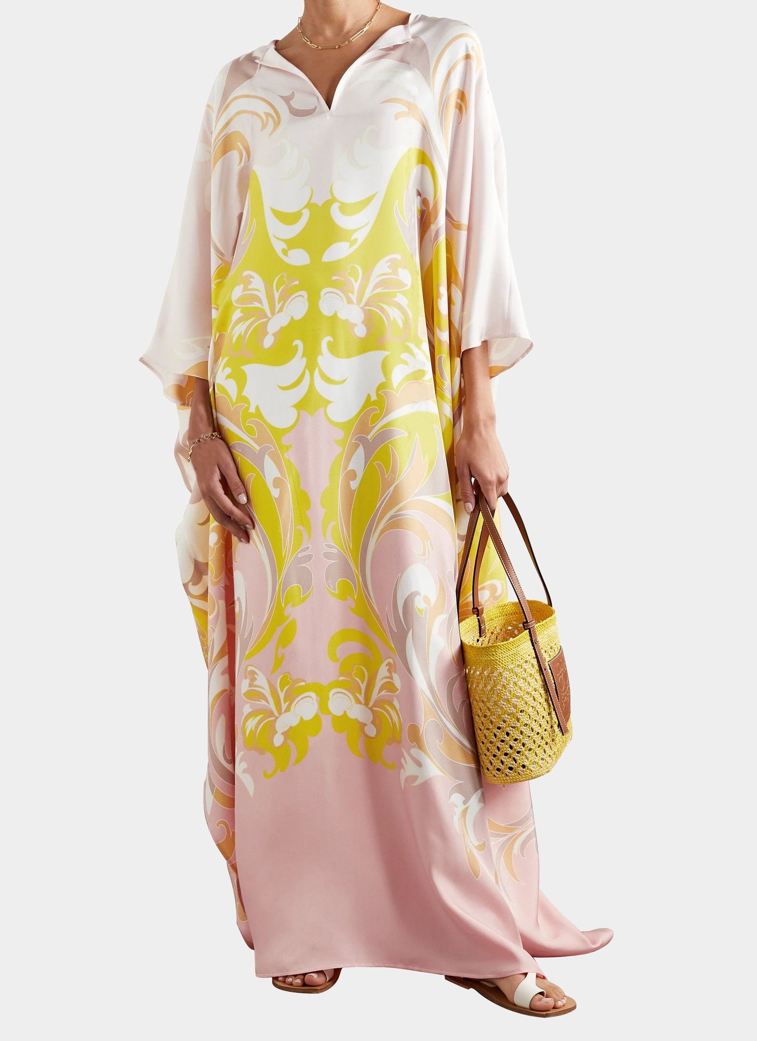 Rorschach Luxe Satin Silk Kaftan Dress