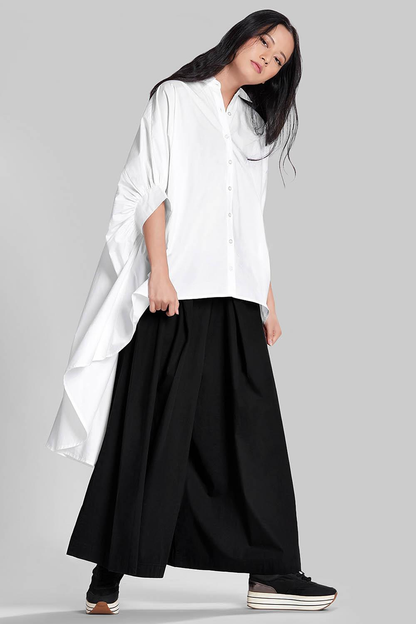 PIAAH Casual Minimal White Sleeves Shirt for Women