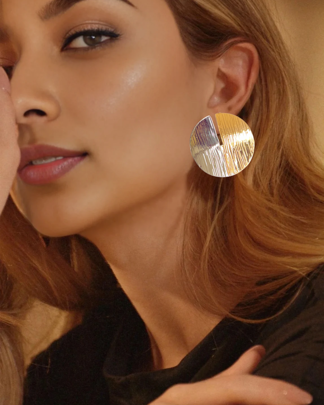 Waning Moon Golden Earrings