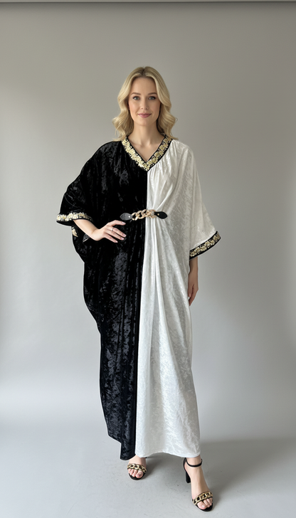 Monochrome Luxe Velvet Dress