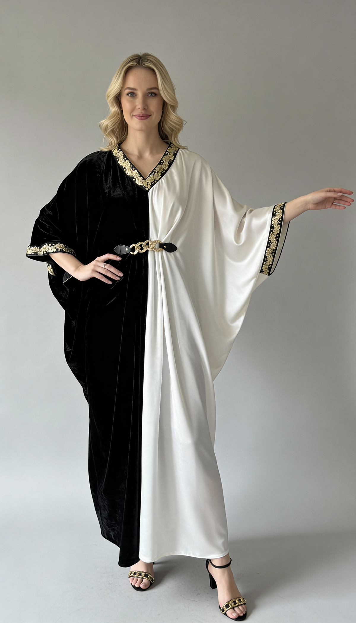 Monochrome Luxe Velvet Dress