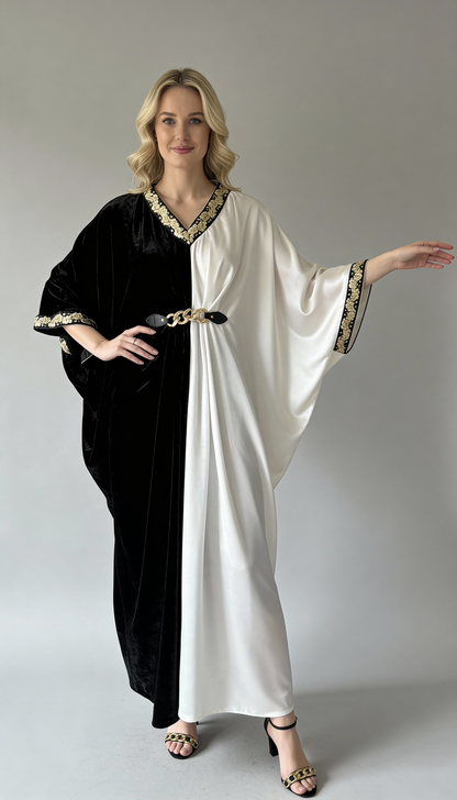 Monochrome Luxe Velvet Dress